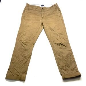 THRASHED Levi's Two Horse Brand Chino Pants Men 34x32 Brown Pockets Straight Leg